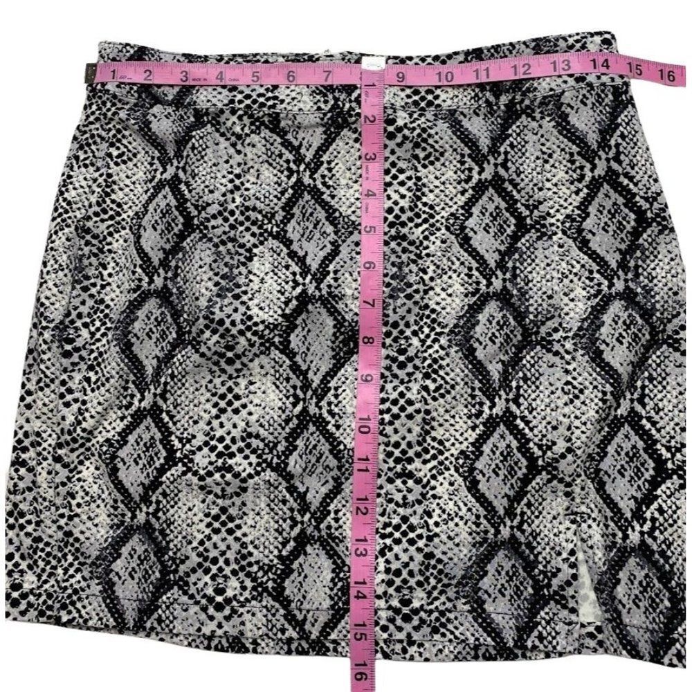 Garage Black Gray Snake Python Print Mini Skirt S… - image 2